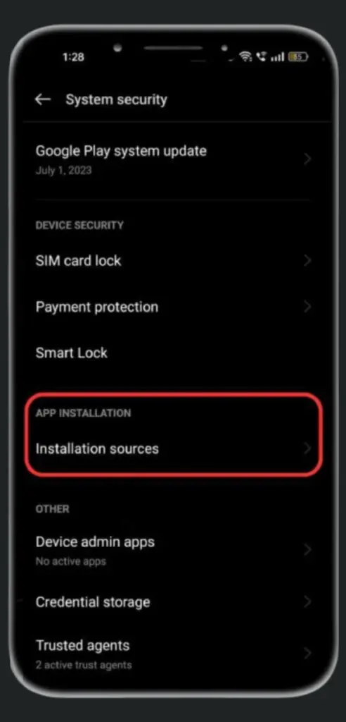 Enable Unknown Sources